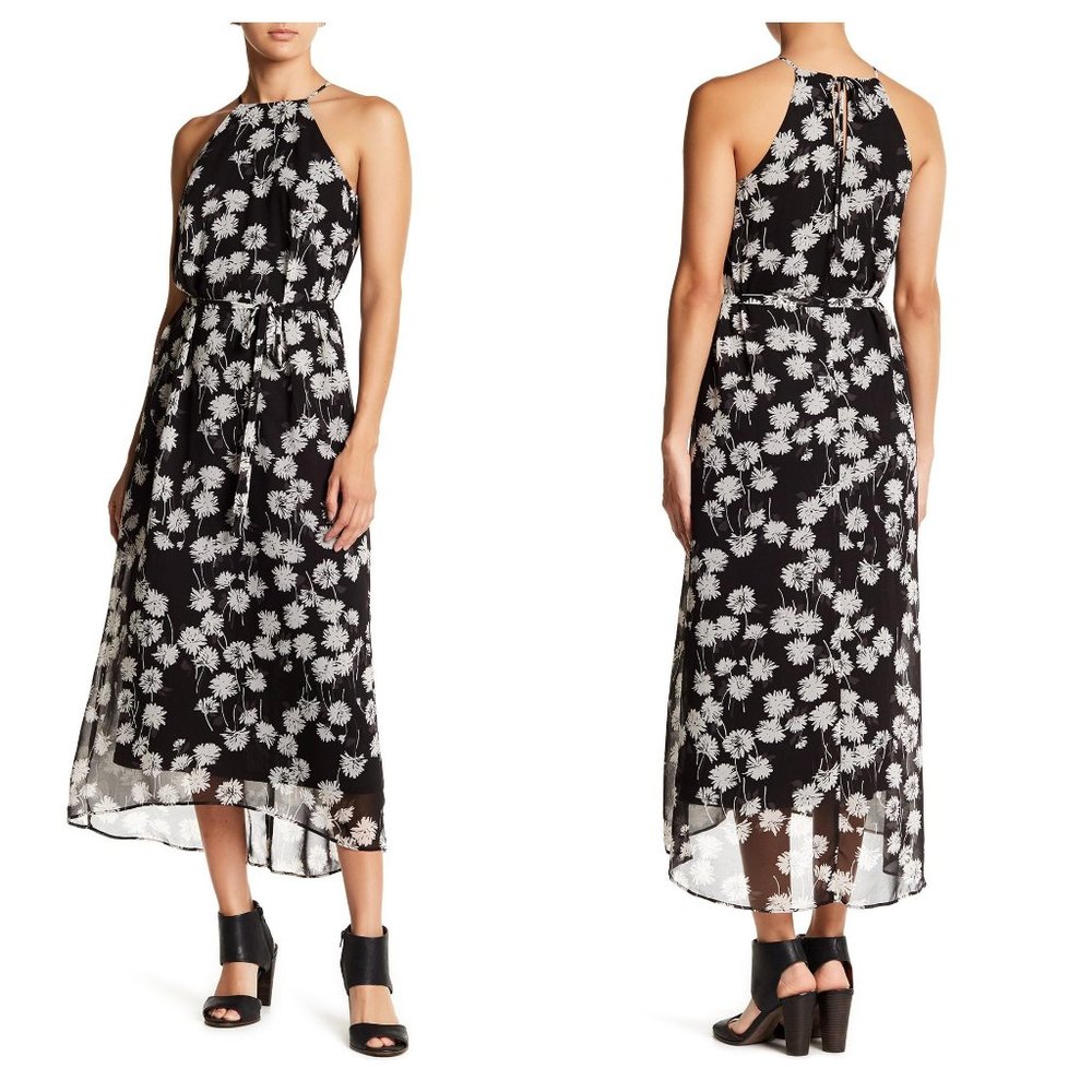 $195 NWT Donna Morgan Chiffon Floral Halter Dress